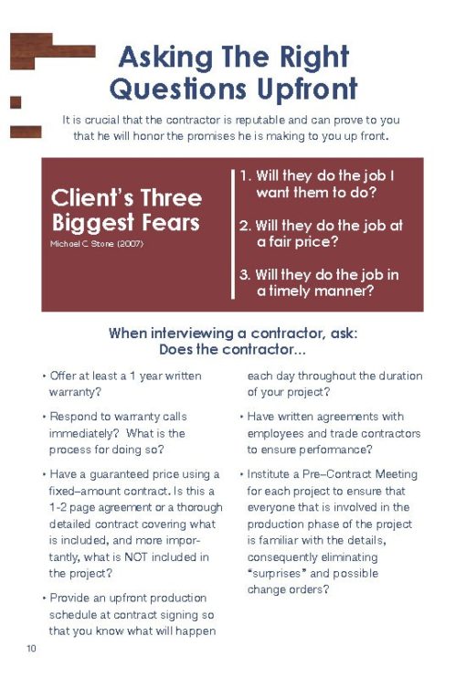 Buyers Guide to Selecting a Contractor, Page 10