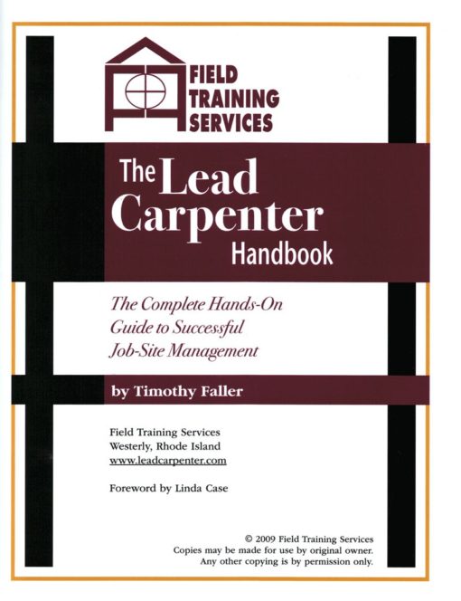 Lead Carpenter Handbook Cover