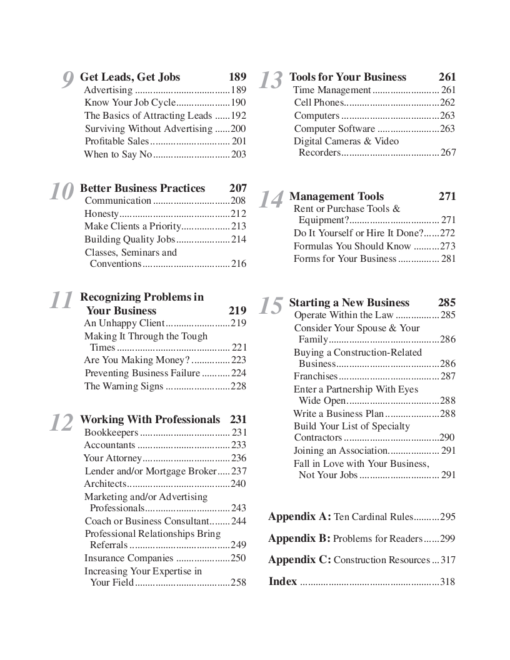 Table of Contents, Markup and Profit Revisited